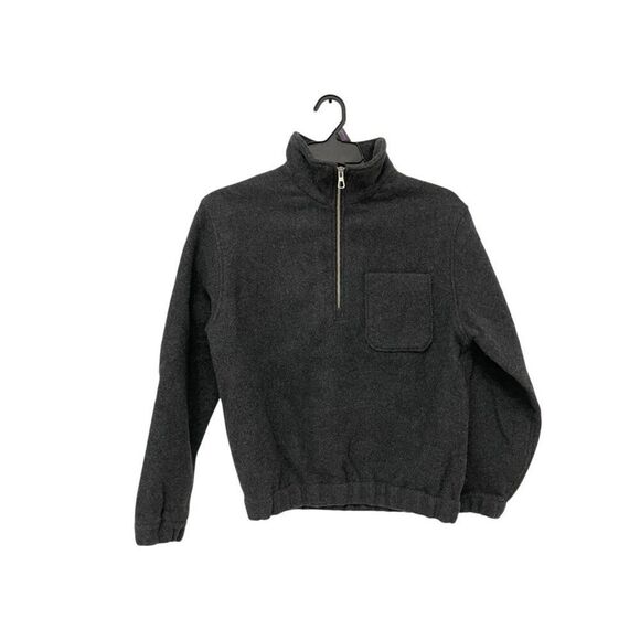 Zara Mens Sweatshirt Size S Dark Gray Fleece Quarter Zip Pullover 4081/479 NWOT - Picture 5 of 15